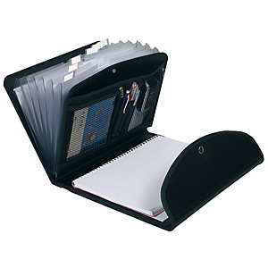 Exacompta Trieur Exafolio Exactive avec espace extensif et bloc-notes 200 feuilles A4 6 compartiments 25,5 x 33,5 cm Polypropylène Noir Exacompta Trieur Exafolio Exactive avec espace extensif et bloc-notes 200 feuilles A4 6 compartiments 25,5 x 33,5 cm Polypropylène Noir
