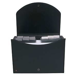 Exacompta Trieur extensif Exacase Exactive® avec poignée ergonomique 400 feuilles A4 13 compartiments 33 x 26 cm Polypropylène Noir