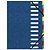 Exacompta Trieur à élastiques Harmonika à fenêtres - véritable carte lustrée - 12 divisions - Bleu - 1