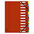 Exacompta Trieur à élastiques Harmonika à fenêtres - véritable carte lustrée - 12 divisions - Rouge - 1