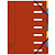 Exacompta Trieur à élastiques Harmonika à fenêtres - véritable carte lustrée - 7 divisions - Rouge - 1