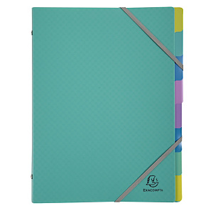 EXACOMPTA Trieur polypropylène 3 rabats Forever Young 8 compartiments - A4 - Vert - Turquoise