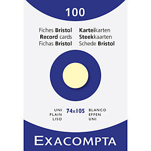 EXACOMPTA Étui de 100 fiches - bristol uni non perforé 74x105mm - Jaune