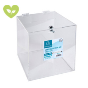 EXACOMPTA Urna con chiusura a chiave, 25 x 25 x 25 cm, Trasparente EXACOMPTA Urna con chiusura a chiave, 25 x 25 x 25 cm, Trasparente