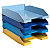 EXACOMPTA Vaschetta portacorrispondenza Linea Bee Blue, A4+, PS riciclato, Colori assortiti: Zafferano, Turchese, Blu Navy, Azzurro (confezione 4 pezzi) - 1