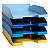 EXACOMPTA Vaschetta portacorrispondenza Linea Bee Blue, A4+, PS riciclato, Colori assortiti: Zafferano, Turchese, Blu Navy, Azzurro (confezione 4 pezzi) - 2