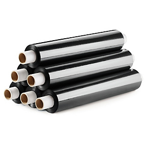 Extended cardboard core blown black stretch film Extended cardboard core blown black stretch film