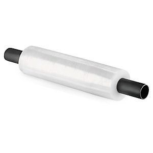 Extended plastic core blown stretch film Extended plastic core blown stretch film