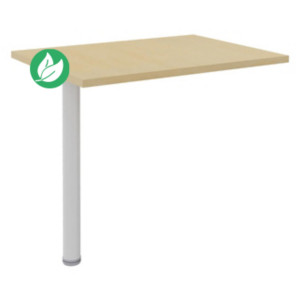 Extension pour bureau Axiome - L.60 x P.80 cm - Plateau Hêtre - Pied tubulaire Blanc Extension pour bureau Axiome - L.60 x P.80 cm - Plateau Hêtre - Pied tubulaire Blanc