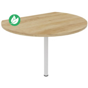 Extension de convivialité Biospace - Ø.80 x H.72 cm - Plateau Chêne Nebraska - Pied tube Blanc Extension de convivialité Biospace - Ø.80 x H.72 cm - Plateau Chêne Nebraska - Pied tube Blanc