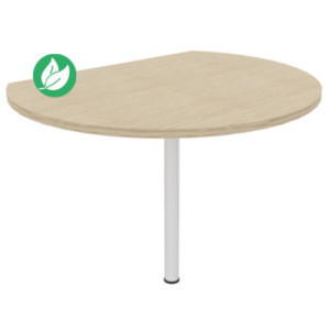 Extension de convivialité Biospace - Ø.80 x H.72 cm - Plateau Chêne - Pied tube Blanc Extension de convivialité Biospace - Ø.80 x H.72 cm - Plateau Chêne - Pied tube Blanc