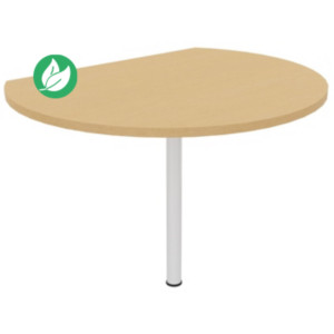 Extension de convivialité Biospace - Ø.80 x H.72 cm - Plateau Hêtre - Pied tube Blanc Extension de convivialité Biospace - Ø.80 x H.72 cm - Plateau Hêtre - Pied tube Blanc