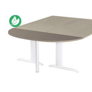 Extension Demi-lune Actual L.160 x P.60 cm - Plateau Chêne grisé - Pied tube rond Blanc Extension Demi-lune Actual L.160 x P.60 cm - Plateau Chêne grisé - Pied tube rond Blanc