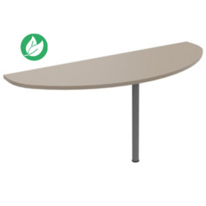 Extension Demi-lune Biospace - L.160 x P.60 cm - Plateau Argile - Pied tube Aluminium Extension Demi-lune Biospace - L.160 x P.60 cm - Plateau Argile - Pied tube Aluminium