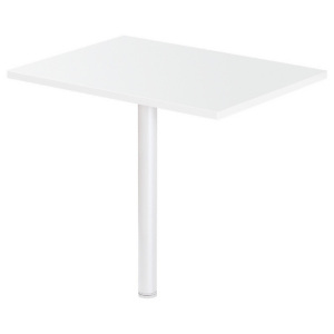 Extension Rectangle Actual L. 80 x 60 cm Blanc - Pied tube rond Blanc