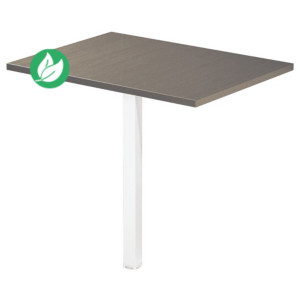 Extension Rectangle Actual L.80 x P.60 cm - Plateau Chêne grisé - Pied tube carré Blanc Extension Rectangle Actual L.80 x P.60 cm - Plateau Chêne grisé - Pied tube carré Blanc
