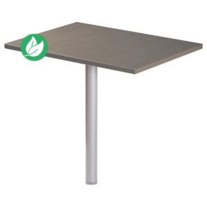 Extension Rectangle Actual L.80 x P.60 cm - Plateau Chêne grisé - Pied tube rond Aluminium Extension Rectangle Actual L.80 x P.60 cm - Plateau Chêne grisé - Pied tube rond Aluminium