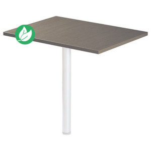 Extension Rectangle Actual L.80 x P.60 cm - Plateau Chêne grisé - Pied tube rond Blanc Extension Rectangle Actual L.80 x P.60 cm - Plateau Chêne grisé - Pied tube rond Blanc