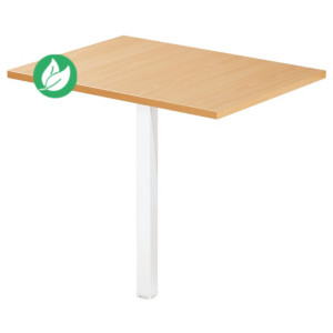 Extension Rectangle Actual L.80 x P.60 cm - Plateau Chêne naturel - Pied tube carré Blanc Extension Rectangle Actual L.80 x P.60 cm - Plateau Chêne naturel - Pied tube carré Blanc