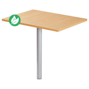 Extension Rectangle Actual L.80 x P.60 cm - Plateau Chêne naturel - Pied tube rond Aluminium Extension Rectangle Actual L.80 x P.60 cm - Plateau Chêne naturel - Pied tube rond Aluminium