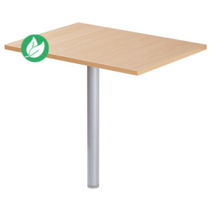 Extension Rectangle Actual L.80 x P.60 cm - Plateau Hêtre - Pied tube rond Aluminium Extension Rectangle Actual L.80 x P.60 cm - Plateau Hêtre - Pied tube rond Aluminium