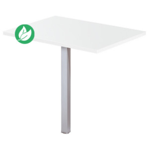 Extension Rectangle Biospace - L.80 x P.60 cm - Plateau Blanc - Pied tube Aluminium Extension Rectangle Biospace - L.80 x P.60 cm - Plateau Blanc - Pied tube Aluminium