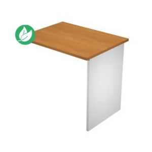 Extension retour pour bureau Pronto Bois - L.80 x P.60 cm - Plateau Aulne - Pieds panneaux Blanc Extension retour pour bureau Pronto Bois - L.80 x P.60 cm - Plateau Aulne - Pieds panneaux Blanc