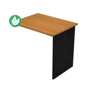 Extension retour pour bureau Pronto Bois - L.80 x P.60 cm - Plateau Aulne - Pieds panneaux Noir Extension retour pour bureau Pronto Bois - L.80 x P.60 cm - Plateau Aulne - Pieds panneaux Noir