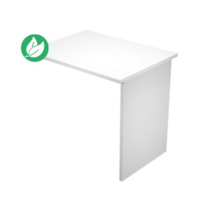 Extension retour pour bureau Pronto Bois - L.80 x P.60 cm - Plateau Blanc - Pieds panneaux Aluminium Extension retour pour bureau Pronto Bois - L.80 x P.60 cm - Plateau Blanc - Pieds panneaux Aluminium