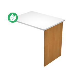 Extension retour pour bureau Pronto Bois - L.80 x P.60 cm - Plateau Blanc - Pieds panneaux Aulne Extension retour pour bureau Pronto Bois - L.80 x P.60 cm - Plateau Blanc - Pieds panneaux Aulne
