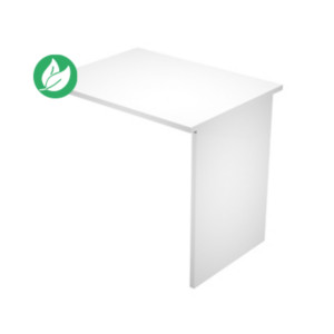Extension retour pour bureau Pronto Bois - L.80 x P.60 cm - Plateau Blanc - Pieds panneaux Blanc Extension retour pour bureau Pronto Bois - L.80 x P.60 cm - Plateau Blanc - Pieds panneaux Blanc