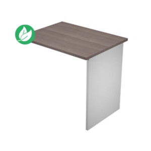 Extension retour pour bureau Pronto Bois - L.80 x P.60 cm - Plateau Cendre - Pieds panneaux Aluminium Extension retour pour bureau Pronto Bois - L.80 x P.60 cm - Plateau Cendre - Pieds panneaux Aluminium