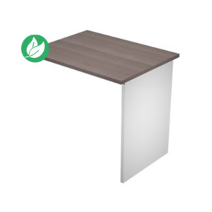 Extension retour pour bureau Pronto Bois - L.80 x P.60 cm - Plateau Cendre - Pieds panneaux Blanc Extension retour pour bureau Pronto Bois - L.80 x P.60 cm - Plateau Cendre - Pieds panneaux Blanc