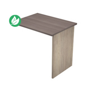 Extension retour pour bureau Pronto Bois - L.80 x P.60 cm - Plateau Cendre - Pieds panneaux Chêne Canadien Extension retour pour bureau Pronto Bois - L.80 x P.60 cm - Plateau Cendre - Pieds panneaux Chêne Canadien