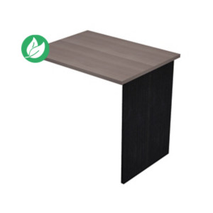 Extension retour pour bureau Pronto Bois - L.80 x P.60 cm - Plateau Cendre - Pieds panneaux Noir Extension retour pour bureau Pronto Bois - L.80 x P.60 cm - Plateau Cendre - Pieds panneaux Noir