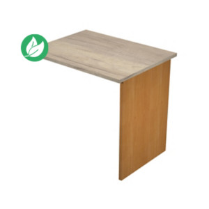 Extension retour pour bureau Pronto Bois - L.80 x P.60 cm - Plateau Chêne Canadien - Pieds panneaux Aulne Extension retour pour bureau Pronto Bois - L.80 x P.60 cm - Plateau Chêne Canadien - Pieds panneaux Aulne