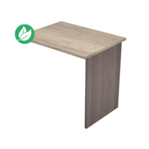 Extension retour pour bureau Pronto Bois - L.80 x P.60 cm - Plateau Chêne Canadien - Pieds panneaux Cendre Extension retour pour bureau Pronto Bois - L.80 x P.60 cm - Plateau Chêne Canadien - Pieds panneaux Cendre