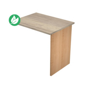 Extension retour pour bureau Pronto Bois - L.80 x P.60 cm - Plateau Chêne Canadien - Pieds panneaux Hêtre Extension retour pour bureau Pronto Bois - L.80 x P.60 cm - Plateau Chêne Canadien - Pieds panneaux Hêtre