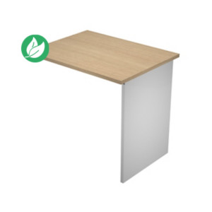 Extension retour pour bureau Pronto Bois - L.80 x P.60 cm - Plateau Chêne - Pieds panneaux Aluminium Extension retour pour bureau Pronto Bois - L.80 x P.60 cm - Plateau Chêne - Pieds panneaux Aluminium