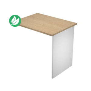 Extension retour pour bureau Pronto Bois - L.80 x P.60 cm - Plateau Chêne - Pieds panneaux Blanc Extension retour pour bureau Pronto Bois - L.80 x P.60 cm - Plateau Chêne - Pieds panneaux Blanc
