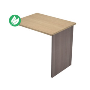 Extension retour pour bureau Pronto Bois - L.80 x P.60 cm - Plateau Chêne - Pieds panneaux Cendre Extension retour pour bureau Pronto Bois - L.80 x P.60 cm - Plateau Chêne - Pieds panneaux Cendre