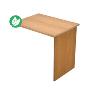 Extension retour pour bureau Pronto Bois - L.80 x P.60 cm - Plateau Hêtre - Pieds panneaux Aulne Extension retour pour bureau Pronto Bois - L.80 x P.60 cm - Plateau Hêtre - Pieds panneaux Aulne
