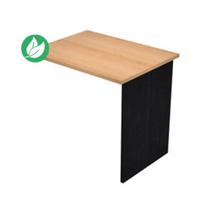 Extension retour pour bureau Pronto Bois - L.80 x P.60 cm - Plateau Hêtre - Pieds panneaux Noir Extension retour pour bureau Pronto Bois - L.80 x P.60 cm - Plateau Hêtre - Pieds panneaux Noir