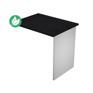 Extension retour pour bureau Pronto Bois - L.80 x P.60 cm - Plateau Noir - Pieds panneaux Aluminium Extension retour pour bureau Pronto Bois - L.80 x P.60 cm - Plateau Noir - Pieds panneaux Aluminium
