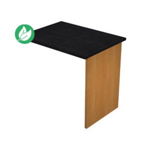 Extension retour pour bureau Pronto Bois - L.80 x P.60 cm - Plateau Noir - Pieds panneaux Aulne Extension retour pour bureau Pronto Bois - L.80 x P.60 cm - Plateau Noir - Pieds panneaux Aulne