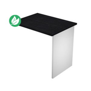 Extension retour pour bureau Pronto Bois - L.80 x P.60 cm - Plateau Noir - Pieds panneaux Blanc Extension retour pour bureau Pronto Bois - L.80 x P.60 cm - Plateau Noir - Pieds panneaux Blanc