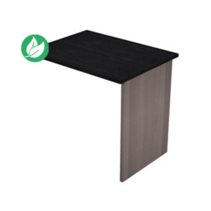 Extension retour pour bureau Pronto Bois - L.80 x P.60 cm - Plateau Noir - Pieds panneaux Cendre Extension retour pour bureau Pronto Bois - L.80 x P.60 cm - Plateau Noir - Pieds panneaux Cendre