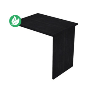 Extension retour pour bureau Pronto Bois - L.80 x P.60 cm - Plateau Noir - Pieds panneaux Noir Extension retour pour bureau Pronto Bois - L.80 x P.60 cm - Plateau Noir - Pieds panneaux Noir