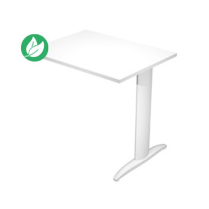Extension retour pour bureau Pronto Métal - L.80 x P.60 cm - Plateau Blanc - Pied L Aluminium Extension retour pour bureau Pronto Métal - L.80 x P.60 cm - Plateau Blanc - Pied L Aluminium