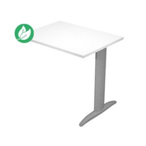 Extension retour pour bureau Pronto Métal - L.80 x P.60 cm - Plateau Blanc - Pied L Anthracite Extension retour pour bureau Pronto Métal - L.80 x P.60 cm - Plateau Blanc - Pied L Anthracite